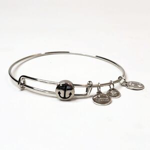 Alex And Ani Anchor Silver Tone Bangle Bracelet